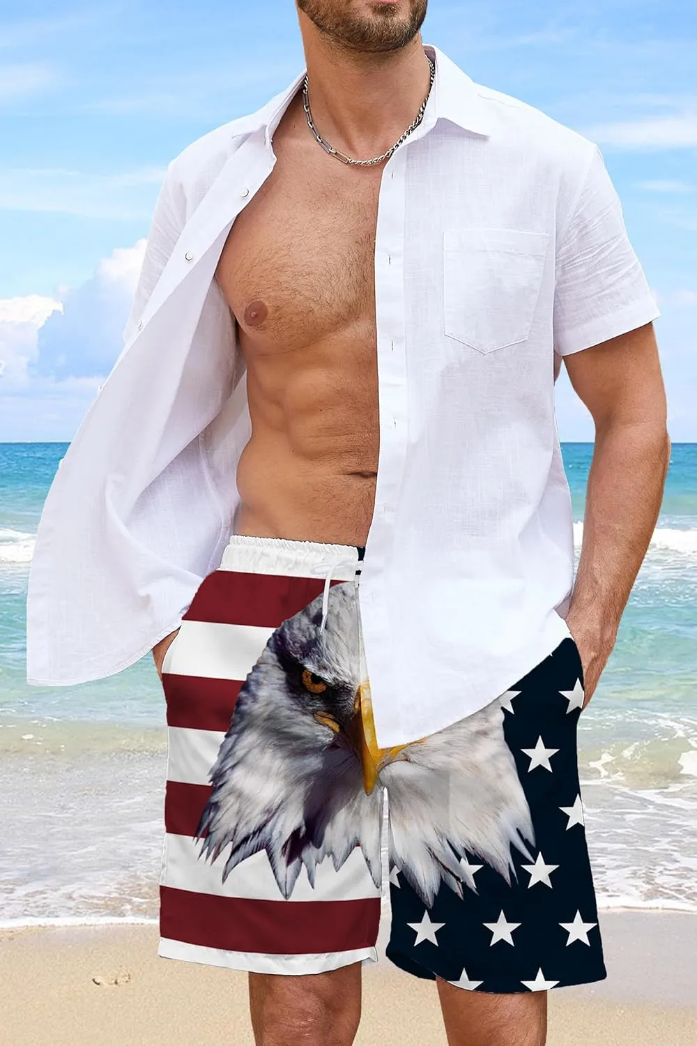 TMSD Mens Summer Beach Board Shorts Quick Dry Swim Trunks with Pockets