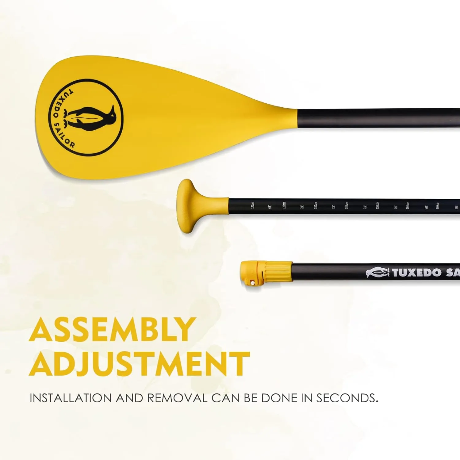 Tuxedo Sailor SUP Paddle - 3 Piece Adjustable Stand Up Paddle Board Paddle - Lightweight & Floating Paddle Board Oar - Durable and Packable, Reinforced Nylon Blades - Efficient Stroke