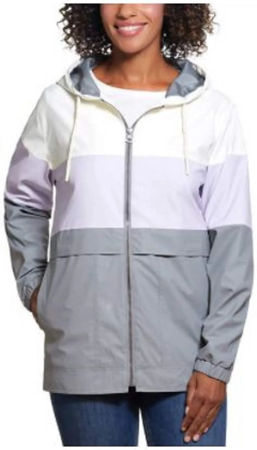 Weatherproof Vintage Womens Waterproof Coated Rain Jacket with Hood -Light Windbreaker Raincoat for Women-Hooded Rain Slicker