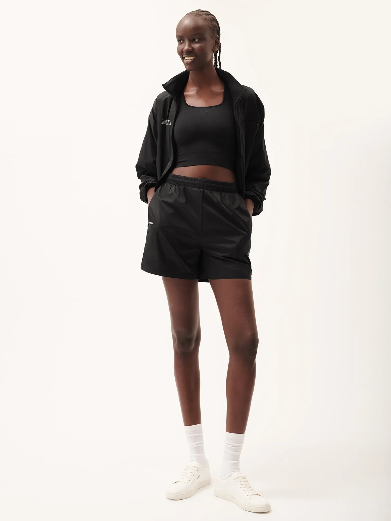 Womens DNA Recycled Nylon Shorts—black