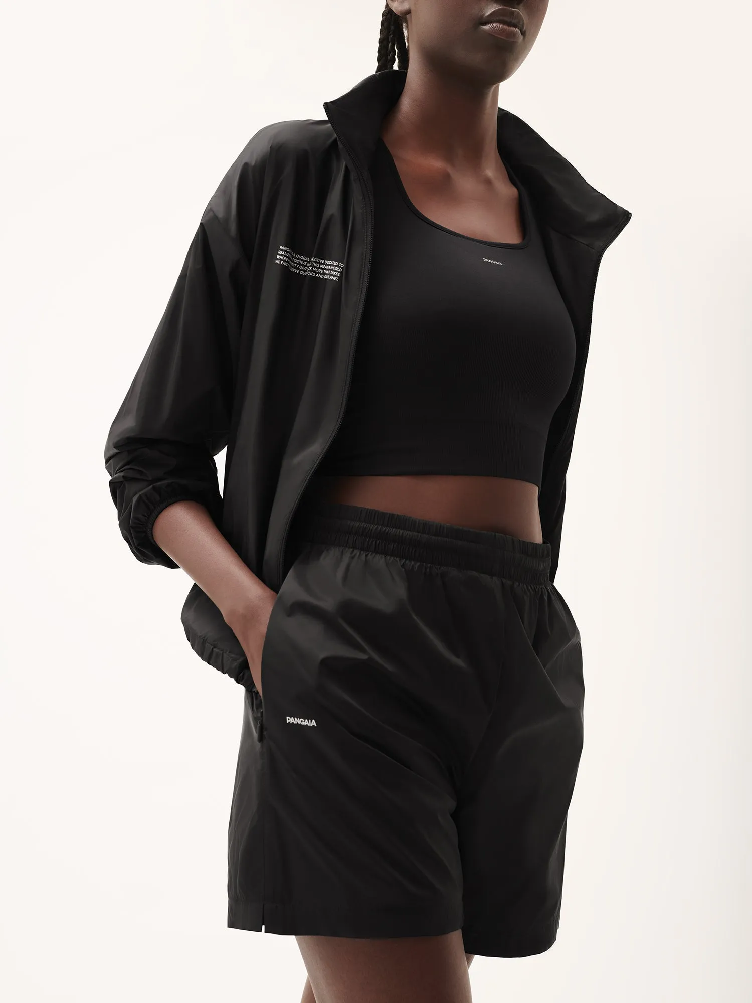 Womens DNA Recycled Nylon Shorts—black