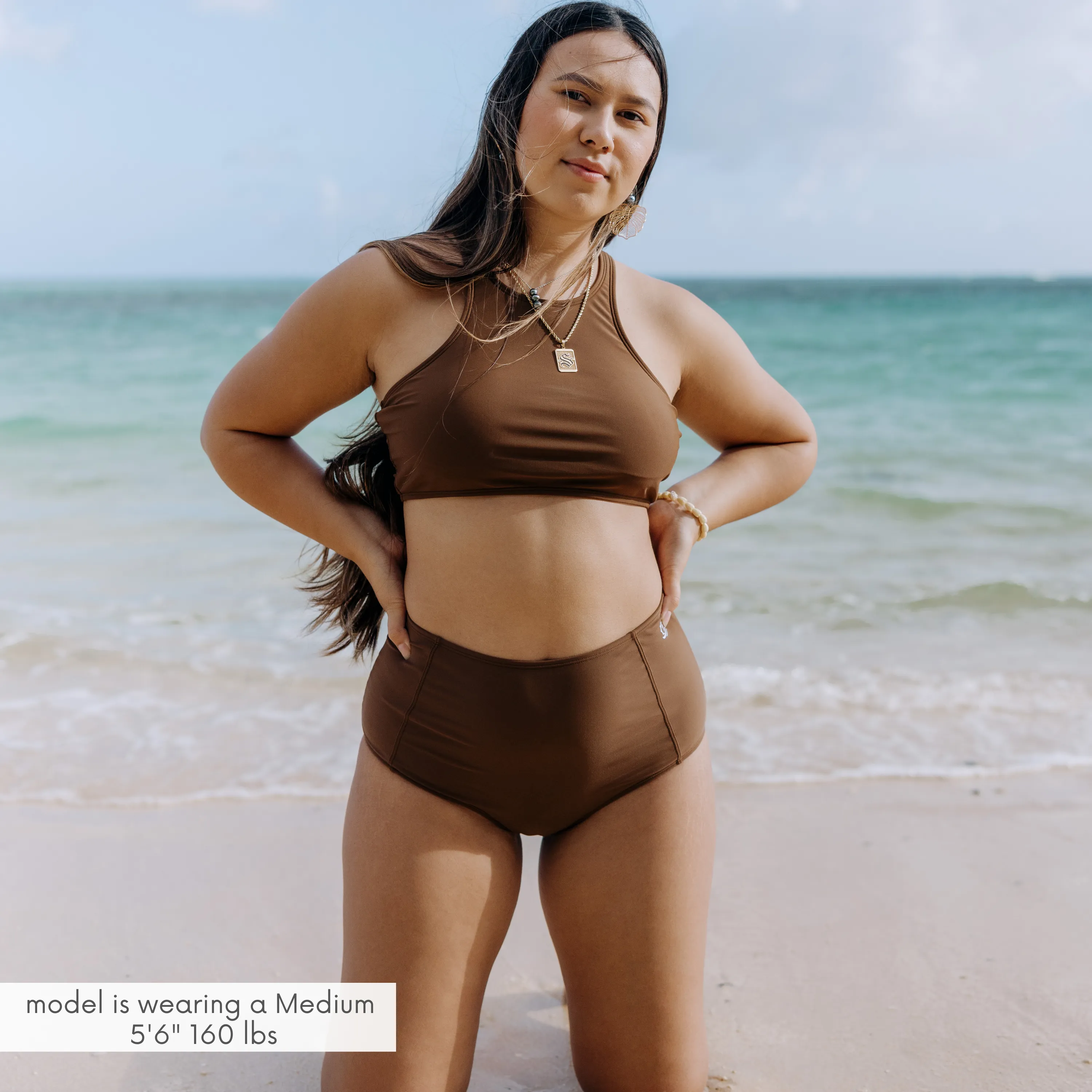 Women's Halter Bikini Top | "Cold Brew"