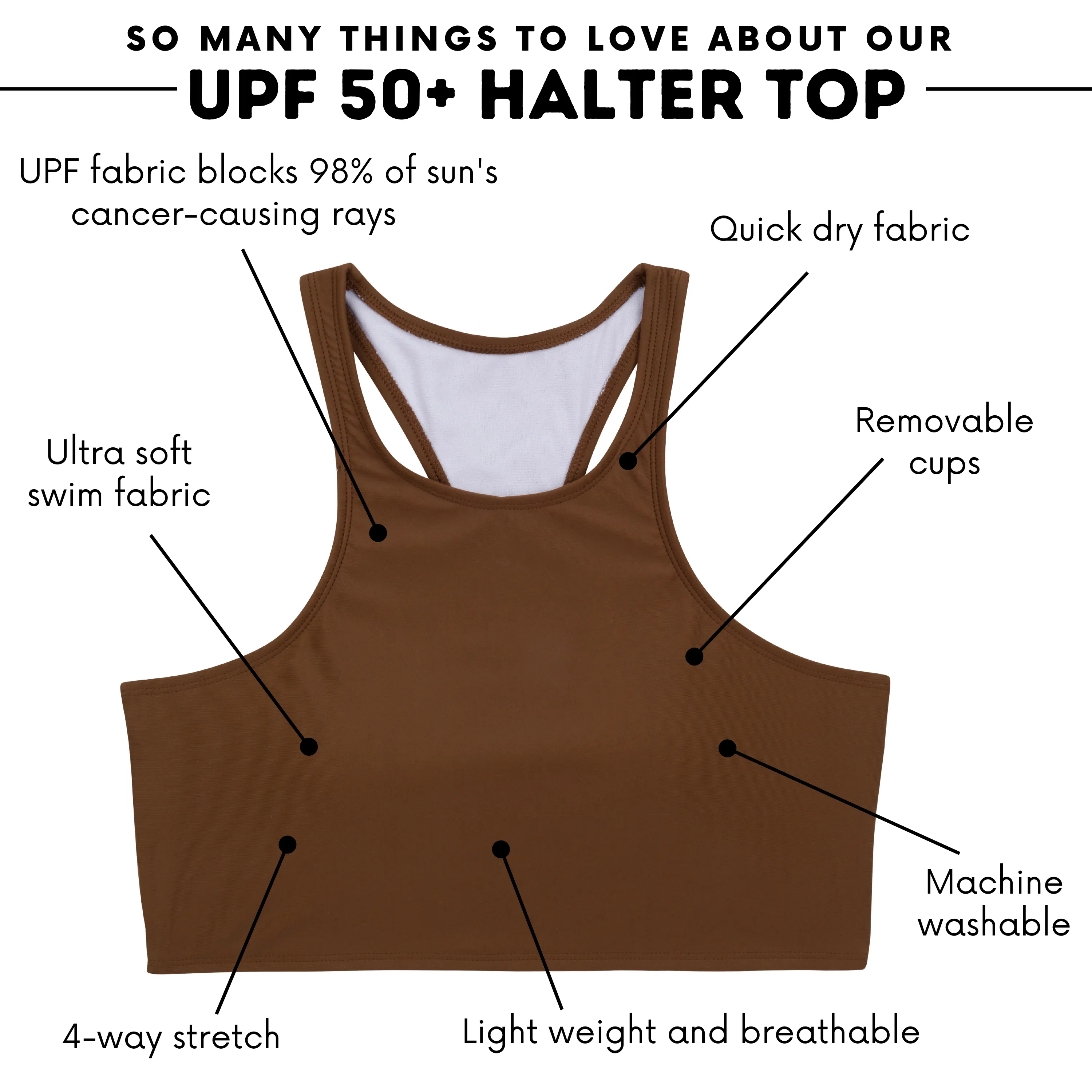 Women's Halter Bikini Top | "Cold Brew"