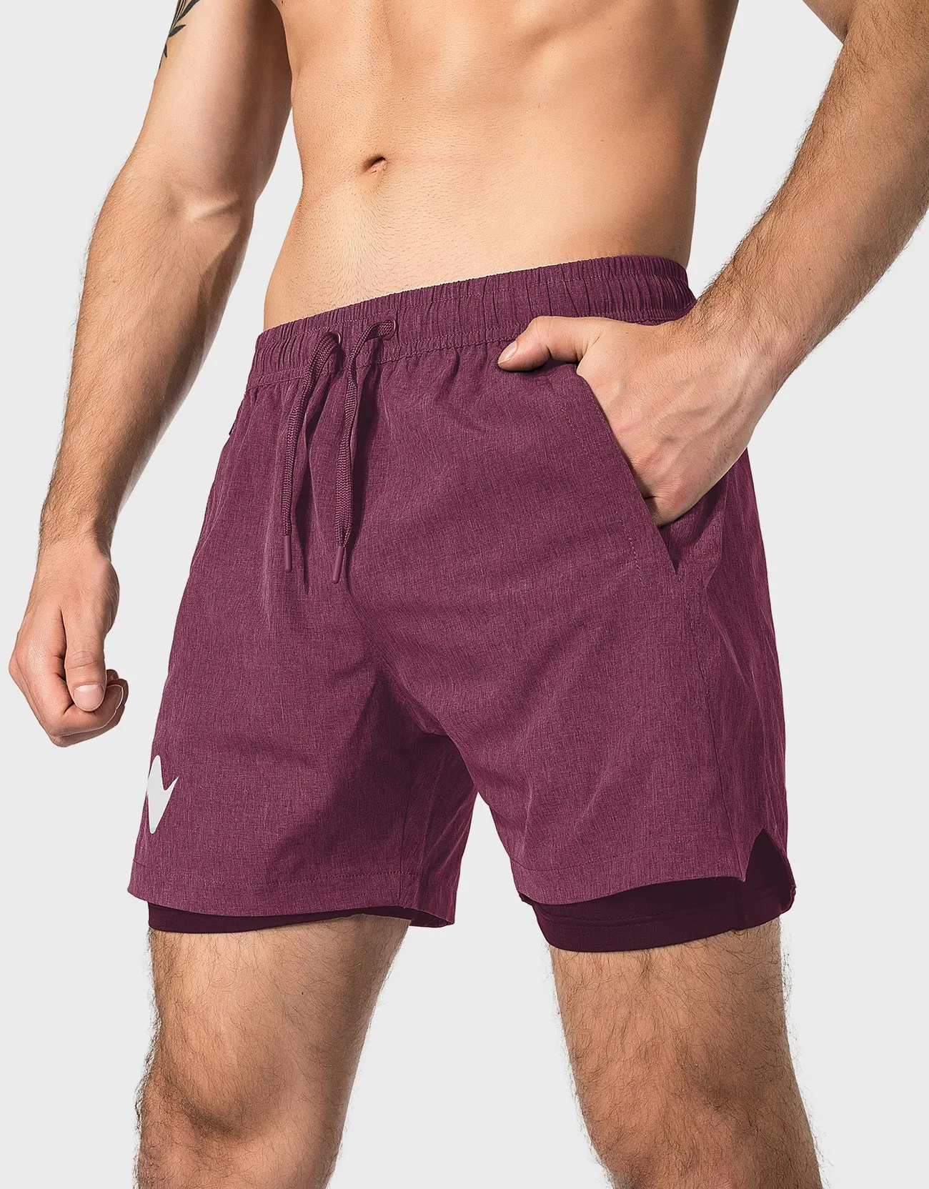Zilpu Mens Quick Dry Athletic Performance Shorts wi/Zipper Pocket (5 inch)