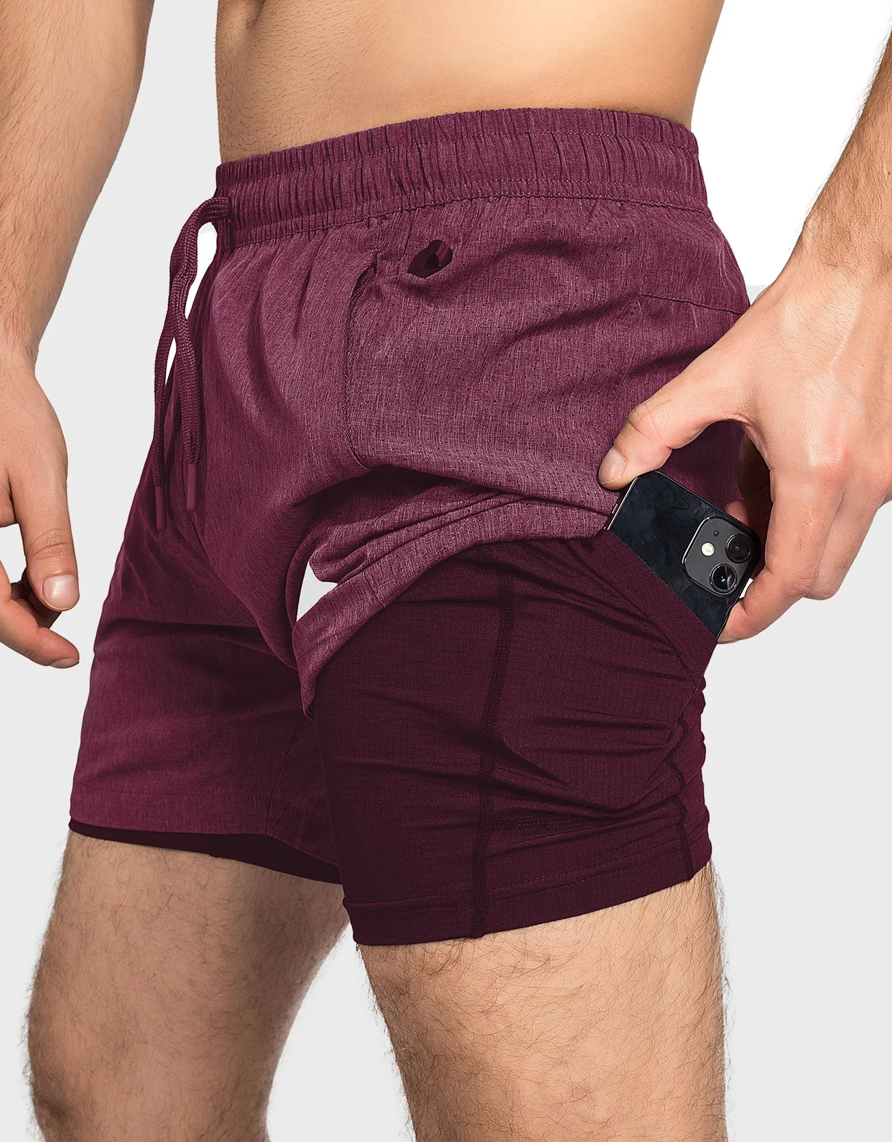 Zilpu Mens Quick Dry Athletic Performance Shorts wi/Zipper Pocket (5 inch)